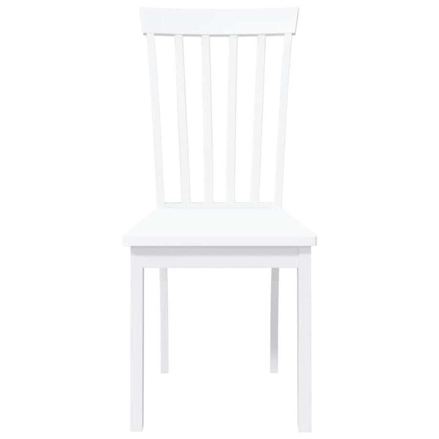 Eetkamerstoelen 2 st massief hout rubber wit