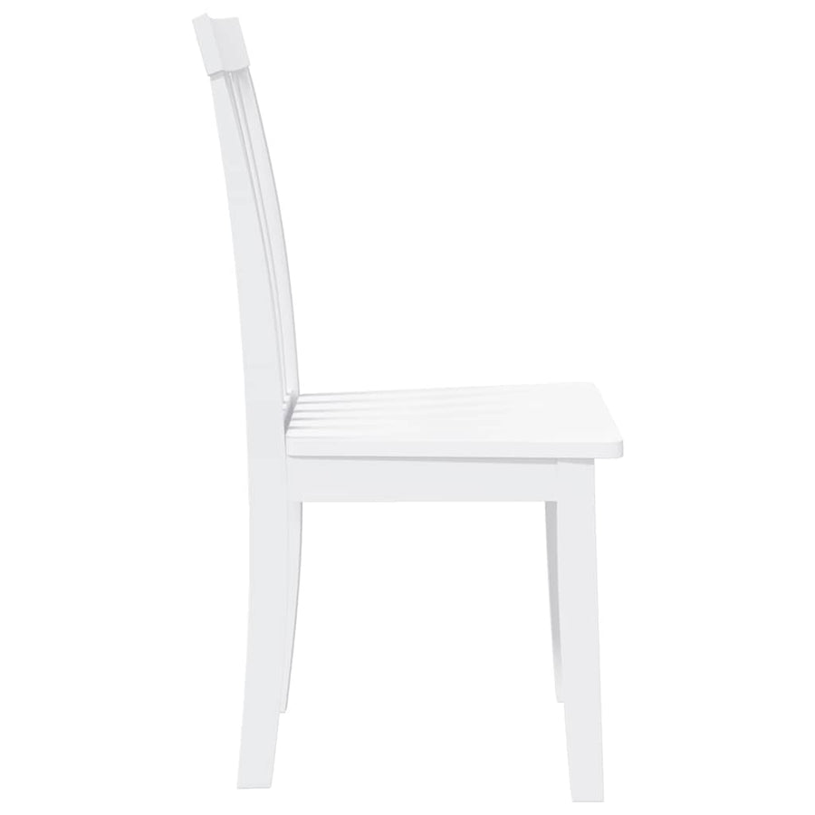 Eetkamerstoelen 2 st massief hout rubber wit