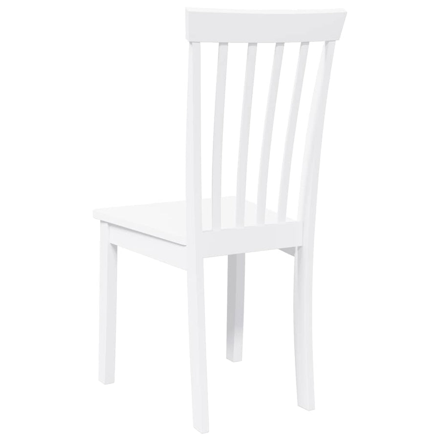 Eetkamerstoelen 2 st massief hout rubber wit