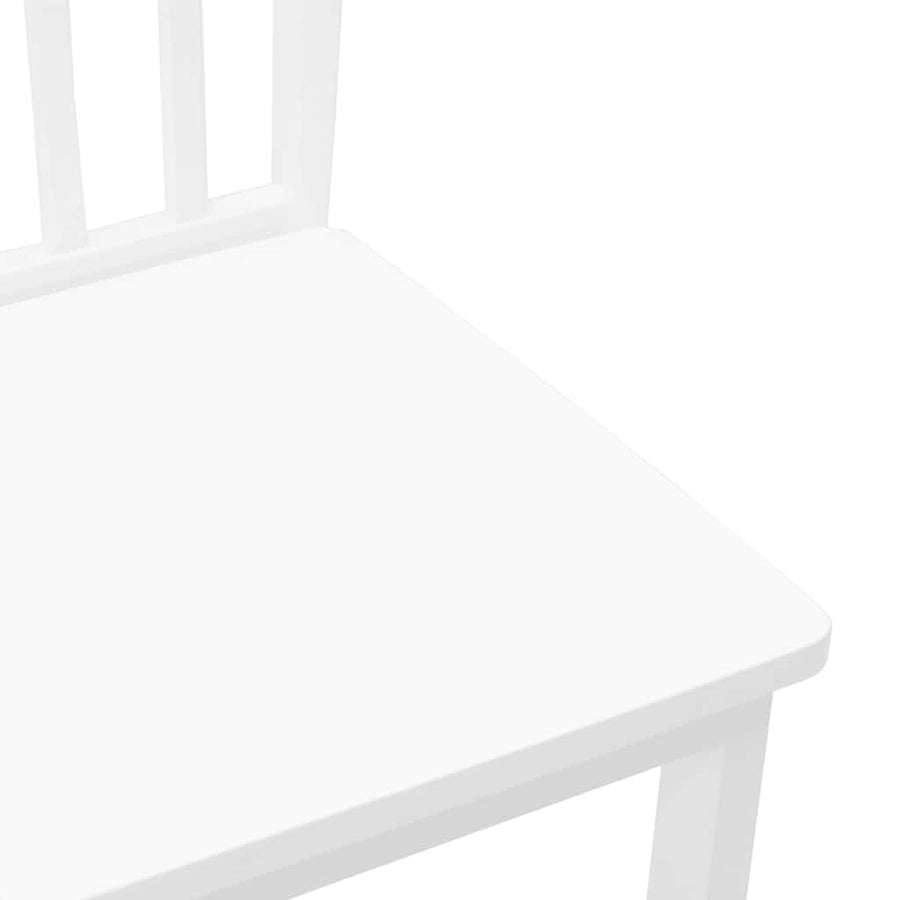 Eetkamerstoelen 2 st massief hout rubber wit