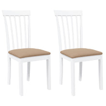 Eetkamerstoelen met kussens 2 st massief hout rubber wit