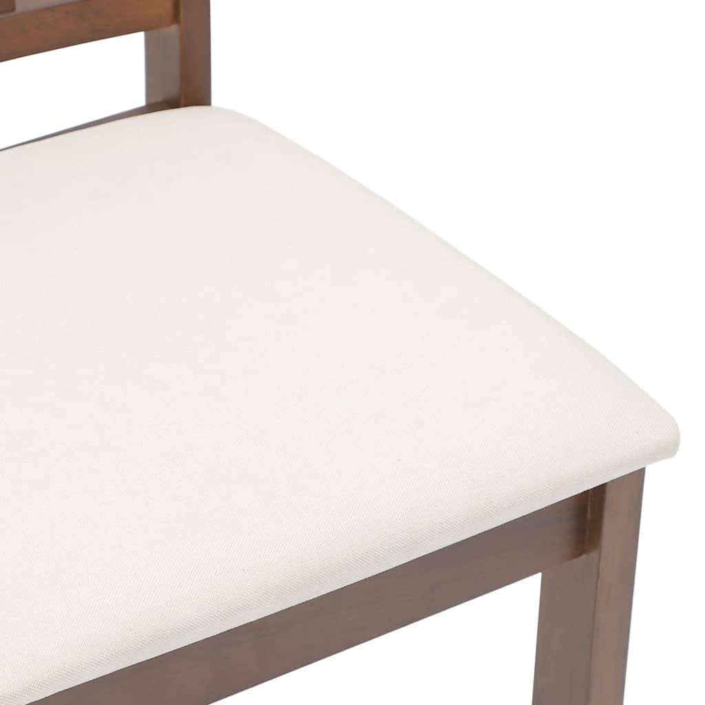 Eetkamerstoelen met kussens 2 st massief hout rubber bruin
