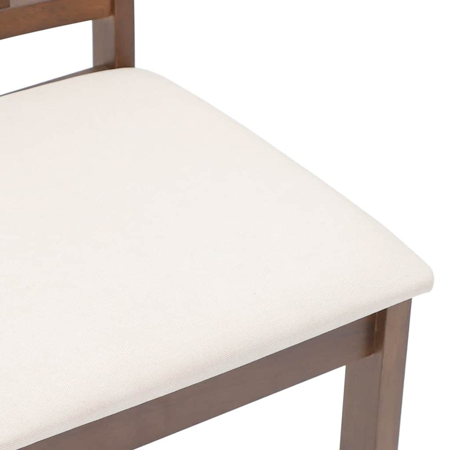 Eetkamerstoelen met kussens 2 st massief hout rubber bruin