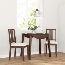 Eetkamerstoelen met kussens 2 st massief hout rubber bruin