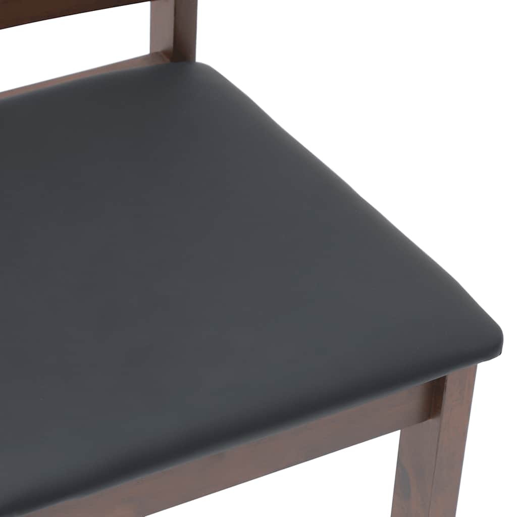 Eetkamerstoelen met kussens 2 st massief hout rubber bruin
