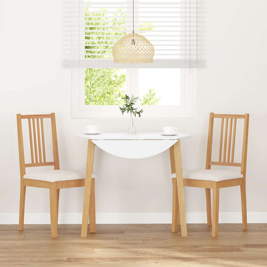 Eetkamerstoelen met kussens 2 st massief hout naturel rubber