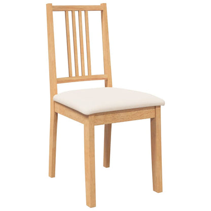 Eetkamerstoelen met kussens 2 st massief hout naturel rubber