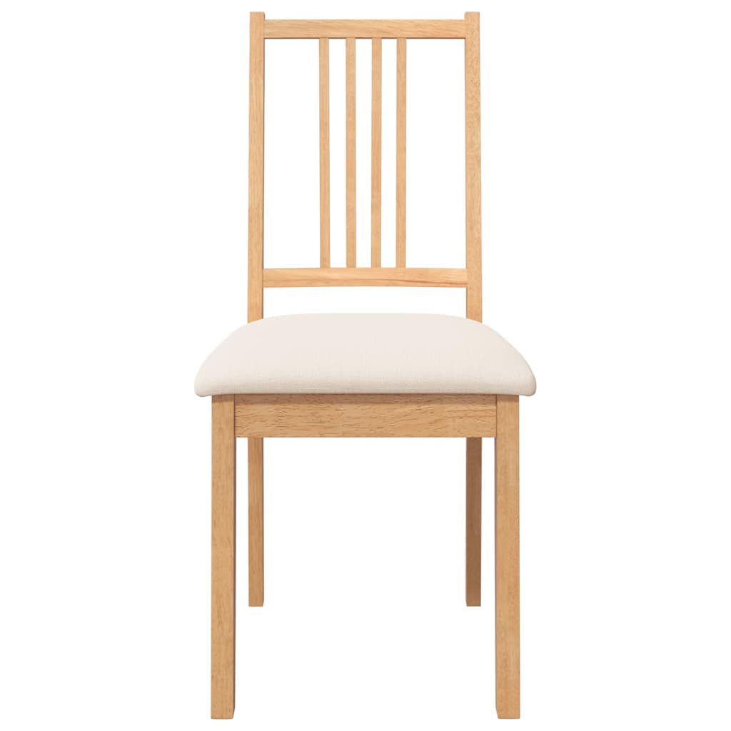 Eetkamerstoelen met kussens 2 st massief hout naturel rubber