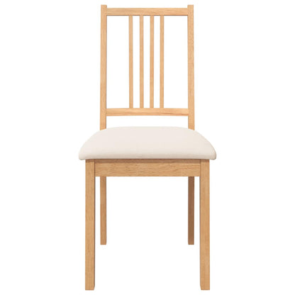 Eetkamerstoelen met kussens 2 st massief hout naturel rubber