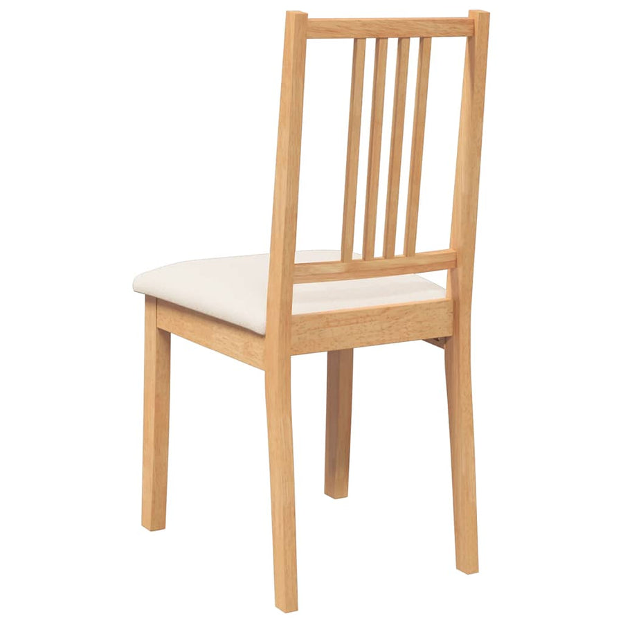 Eetkamerstoelen met kussens 2 st massief hout naturel rubber
