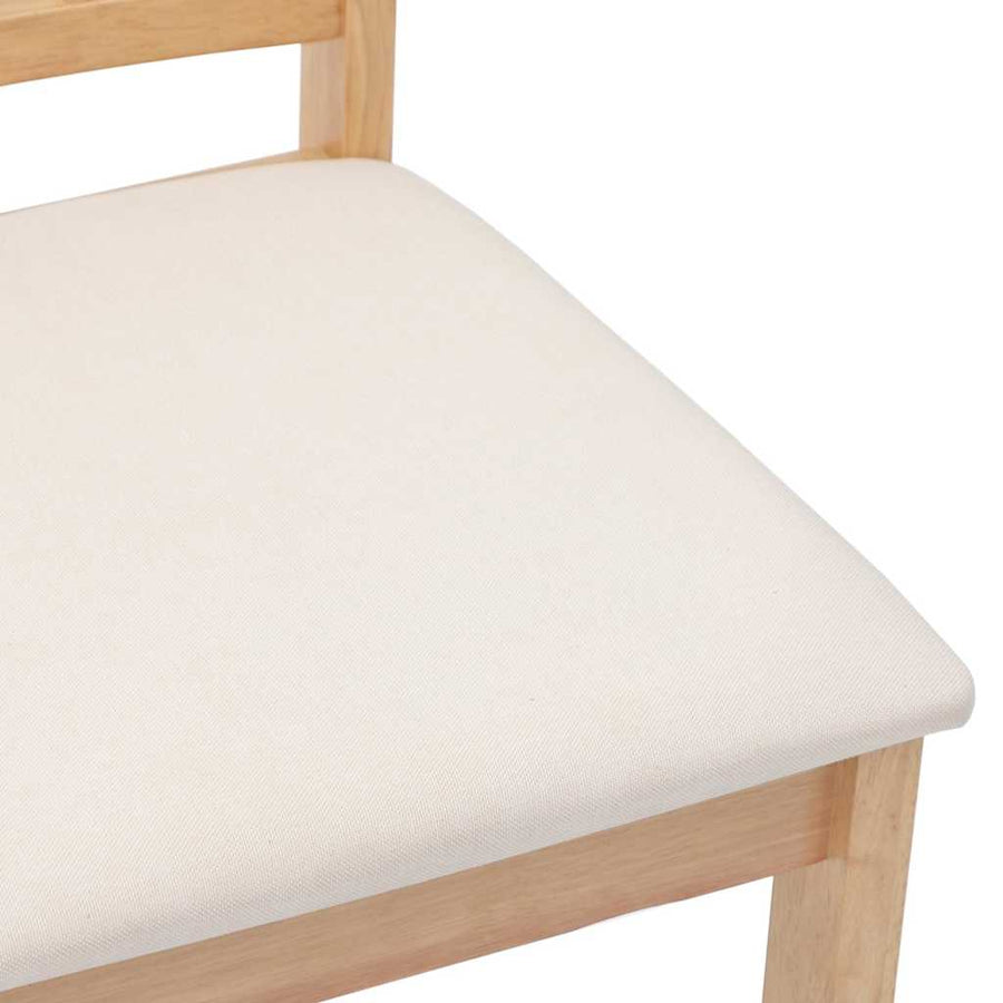 Eetkamerstoelen met kussens 2 st massief hout naturel rubber