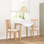 Eetkamerstoelen massief rubberhout 2 stuks naturel crème