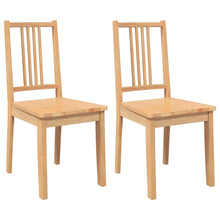 Eetkamerstoelen 2 st massief hout naturel rubber