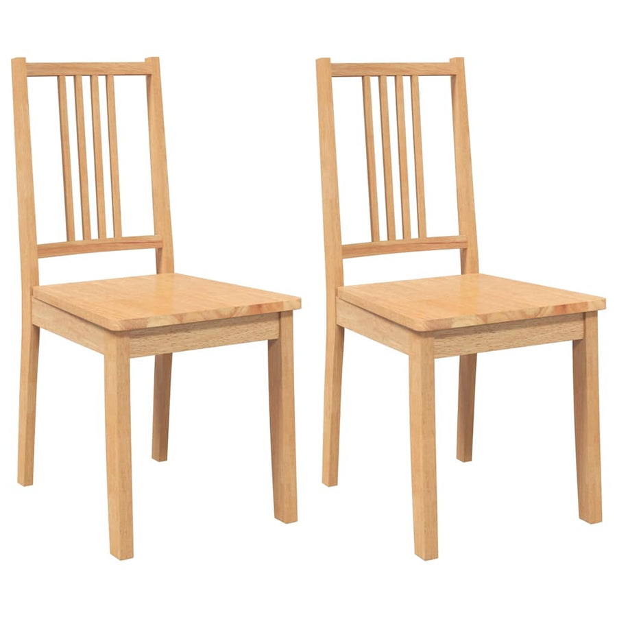 Eetkamerstoelen 2 st massief hout naturel rubber