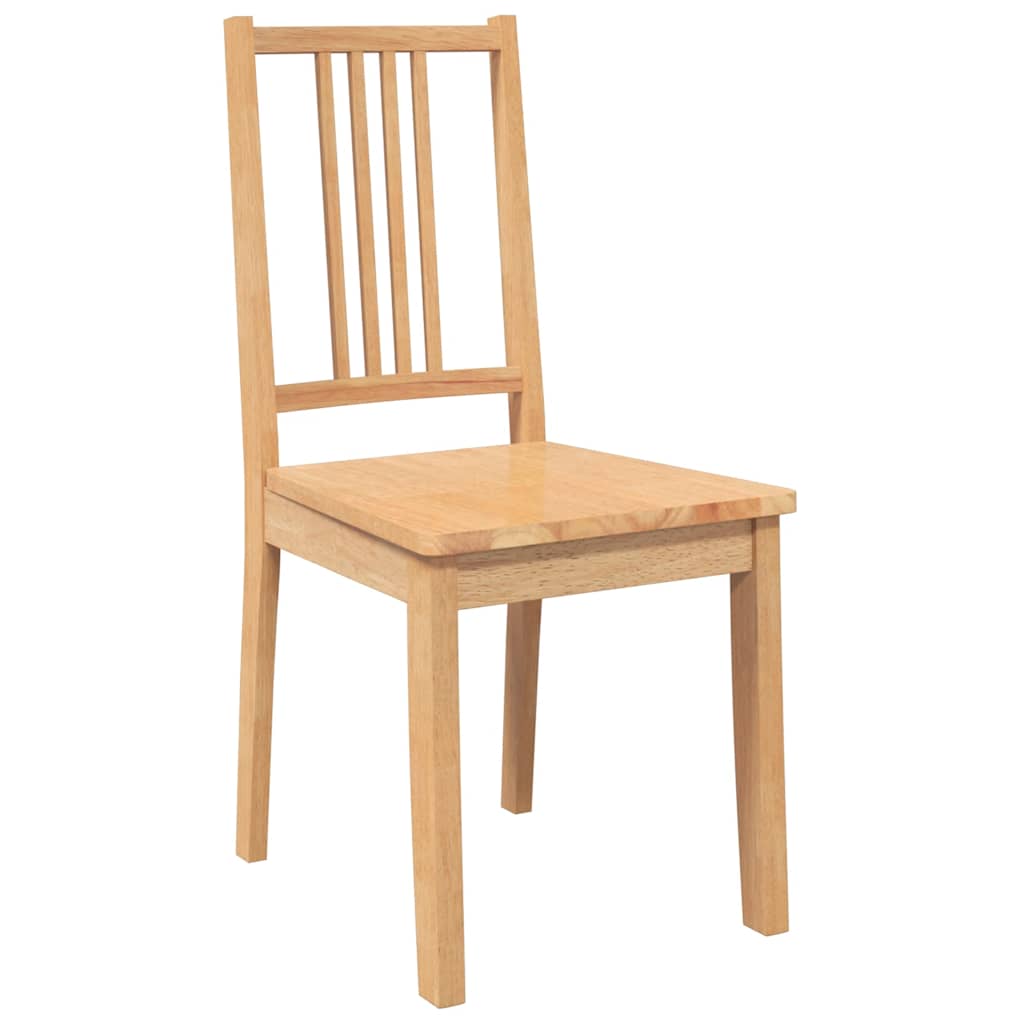 Eetkamerstoelen 2 st massief hout naturel rubber