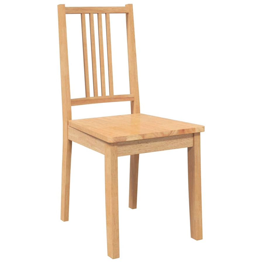 Eetkamerstoelen 2 st massief hout naturel rubber