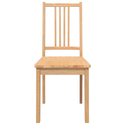 Eetkamerstoelen 2 st massief hout naturel rubber