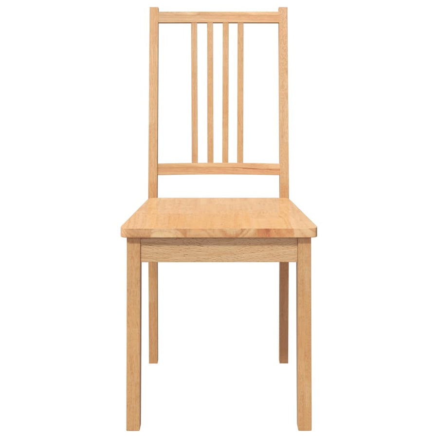 Eetkamerstoelen 2 st massief hout naturel rubber