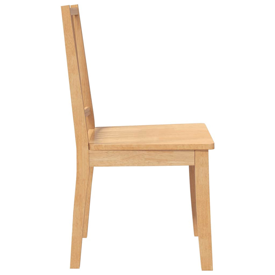 Eetkamerstoelen 2 st massief hout naturel rubber