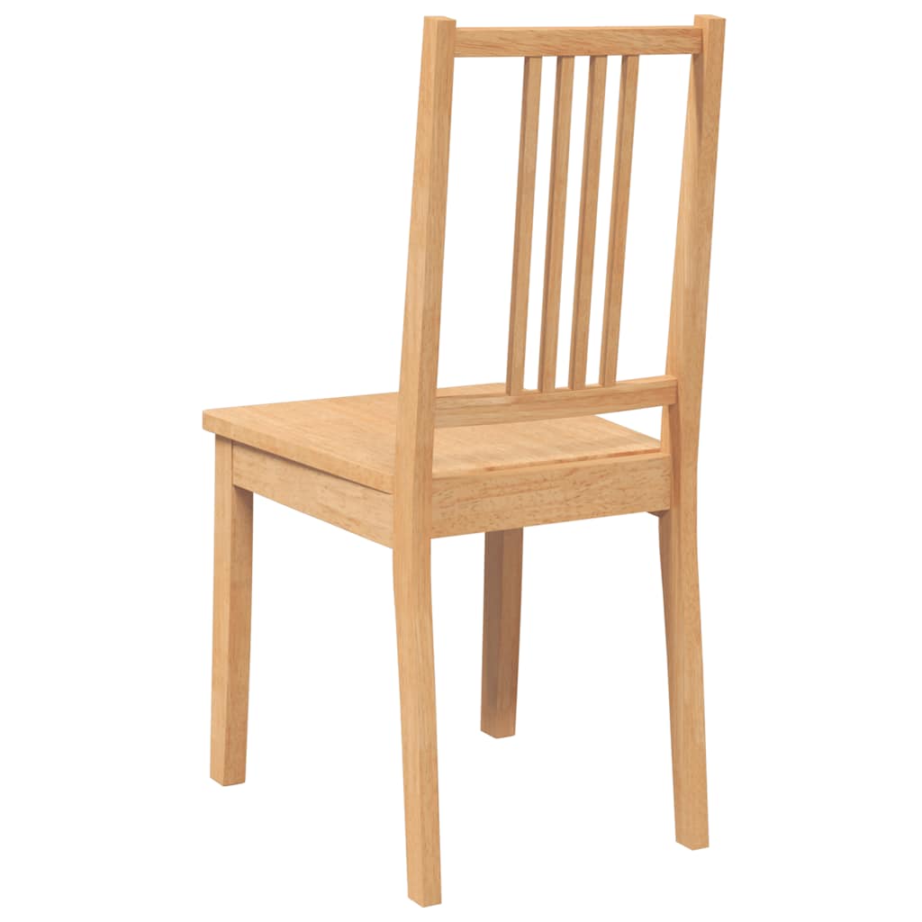 Eetkamerstoelen 2 st massief hout naturel rubber