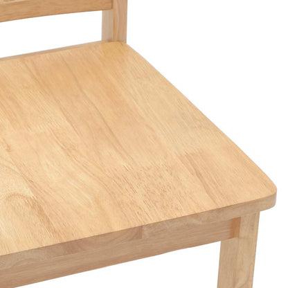Eetkamerstoelen 2 st massief hout naturel rubber
