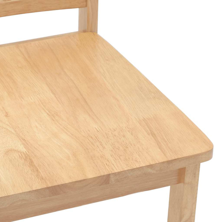 Eetkamerstoelen 2 st massief hout naturel rubber