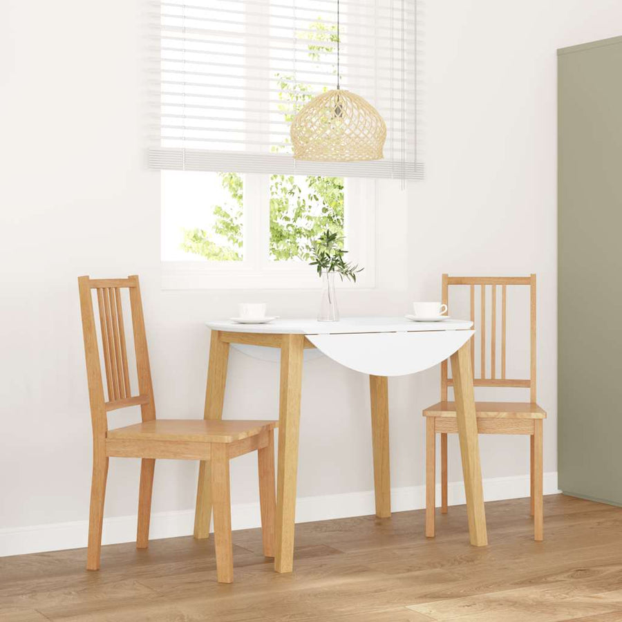 Eetkamerstoelen 2 st massief hout naturel rubber