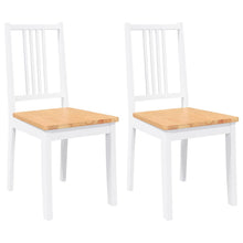 Eetkamerstoelen 2 st massief hout rubber wit