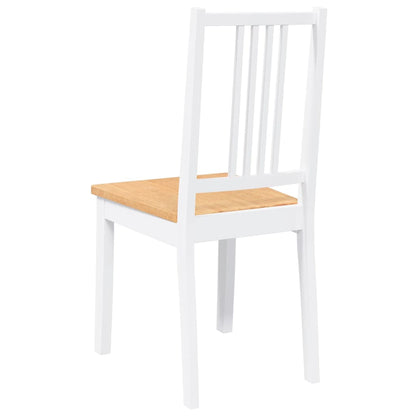 Eetkamerstoelen 2 st massief hout rubber wit