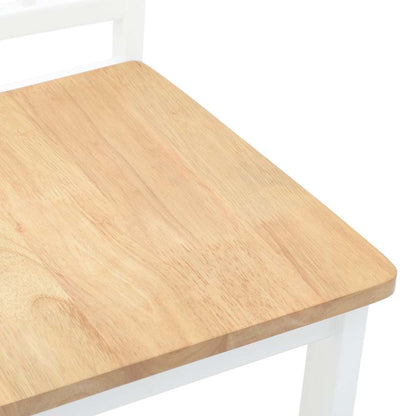 Eetkamerstoelen 2 st massief hout rubber wit