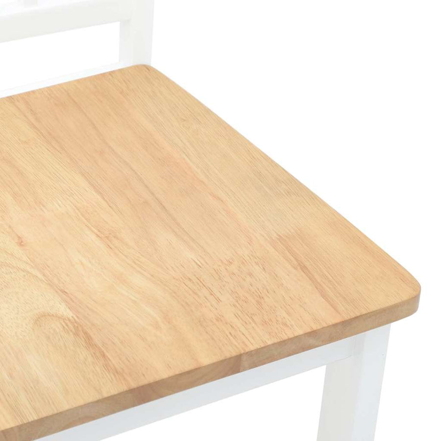 Eetkamerstoelen 2 st massief hout rubber wit
