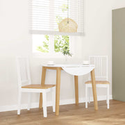 Eetkamerstoelen 2 st massief rubberhout wit 40x47,5x89 cm