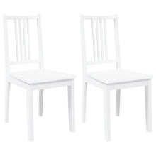 Eetkamerstoelen 2 st massief hout rubber wit