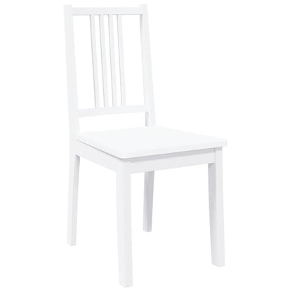 Eetkamerstoelen 2 st massief hout rubber wit