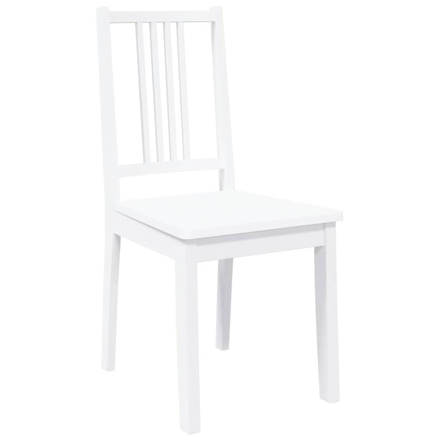Eetkamerstoelen 2 st massief hout rubber wit