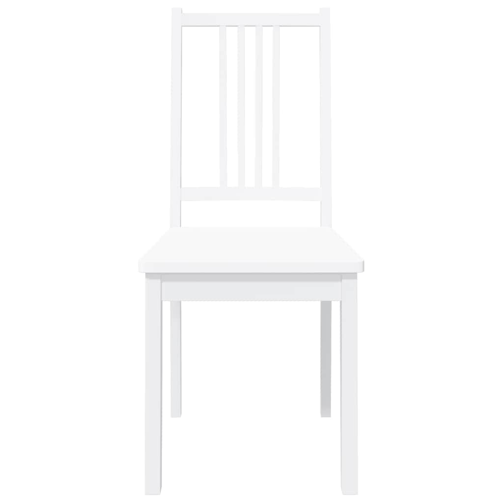 Eetkamerstoelen 2 st massief hout rubber wit