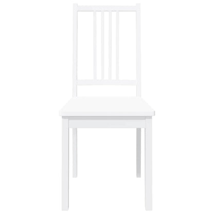 Eetkamerstoelen 2 st massief hout rubber wit