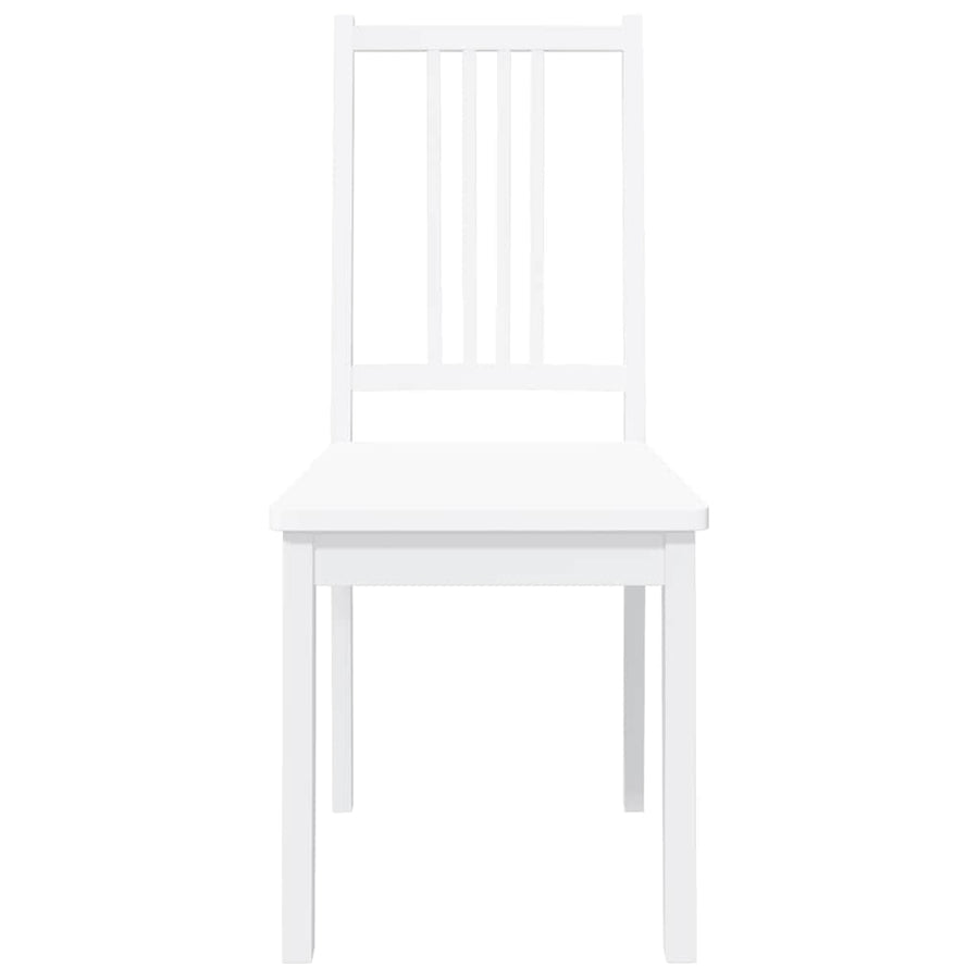 Eetkamerstoelen 2 st massief hout rubber wit