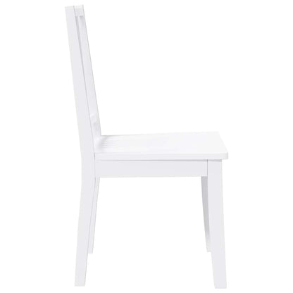 Eetkamerstoelen 2 st massief hout rubber wit