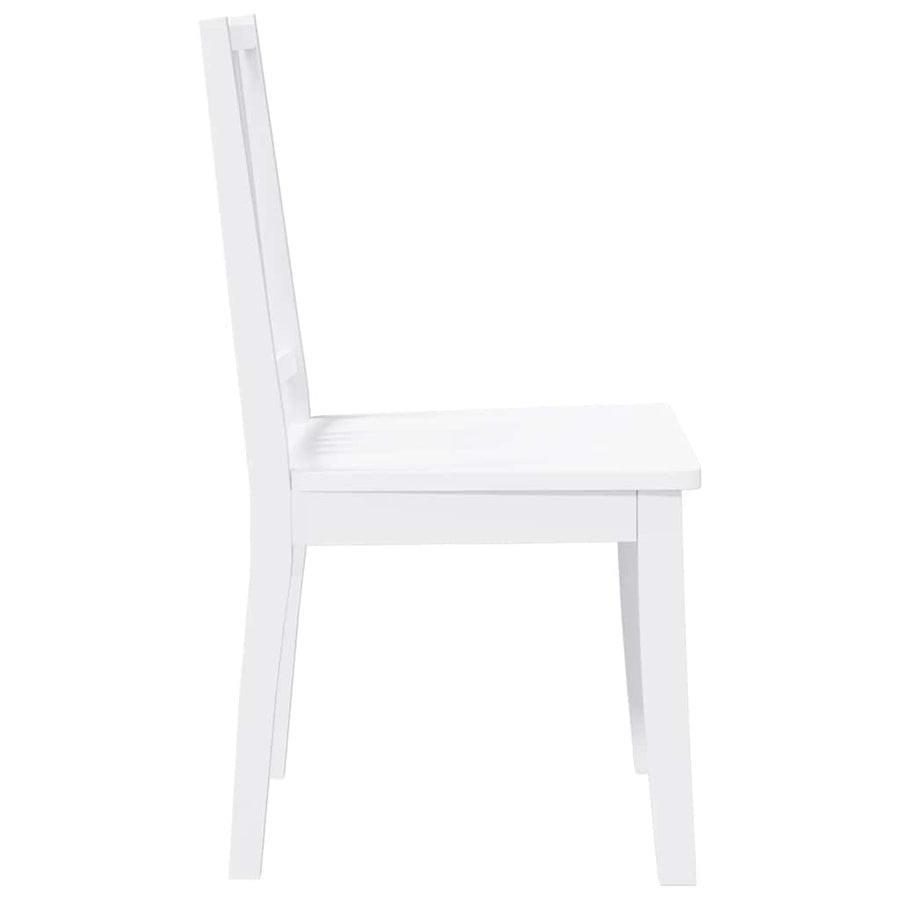 Eetkamerstoelen 2 st massief hout rubber wit