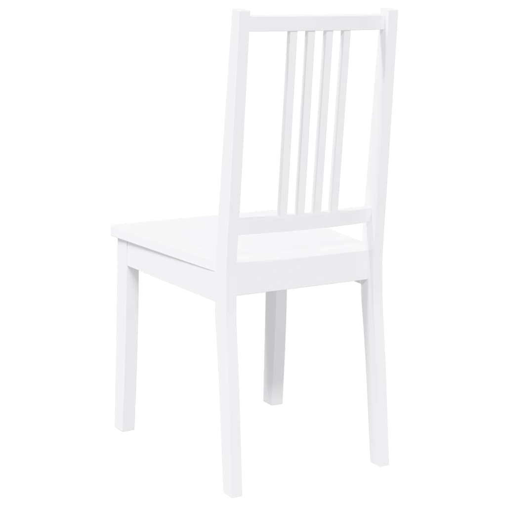 Eetkamerstoelen 2 st massief hout rubber wit