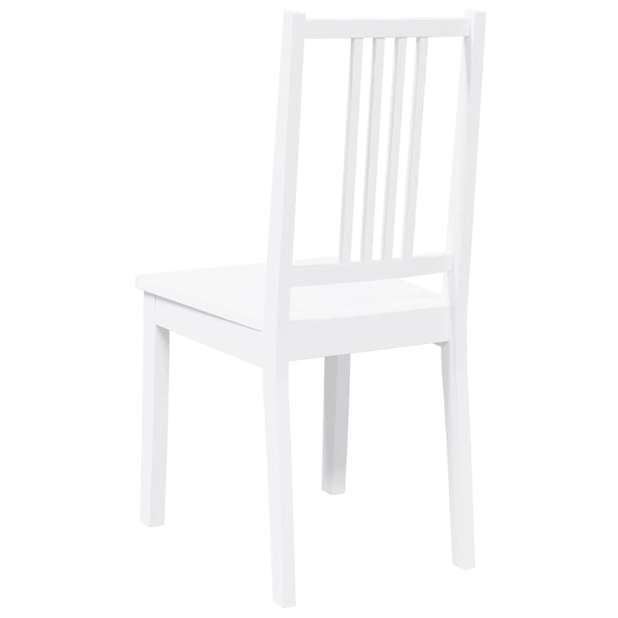 Eetkamerstoelen 2 st massief hout rubber wit
