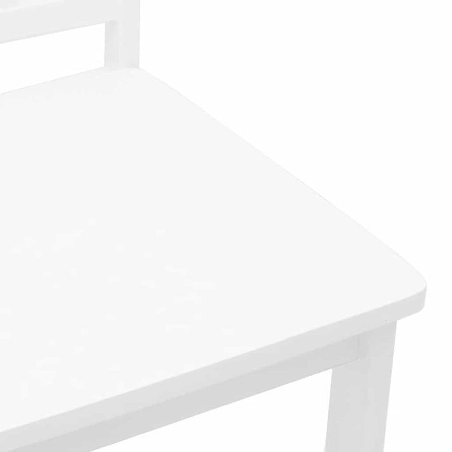 Eetkamerstoelen 2 st massief hout rubber wit