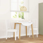 Eetkamerstoelen 2 st massief rubberhout wit 40x47,5x89 cm