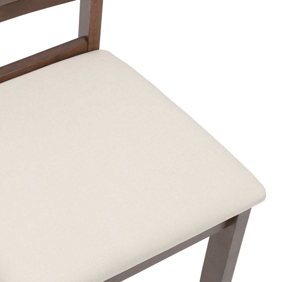 Eetkamerstoelen met kussens 2 st massief hout rubber bruin