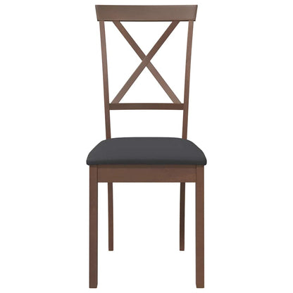 Eetkamerstoelen met kussens 2 st massief hout rubber bruin