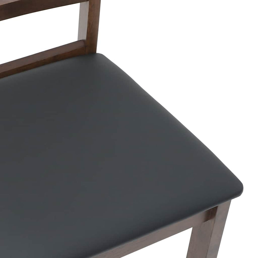 Eetkamerstoelen met kussens 2 st massief hout rubber bruin