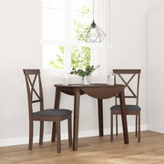 Eetkamerstoelen 2 st massief rubberhout bruin