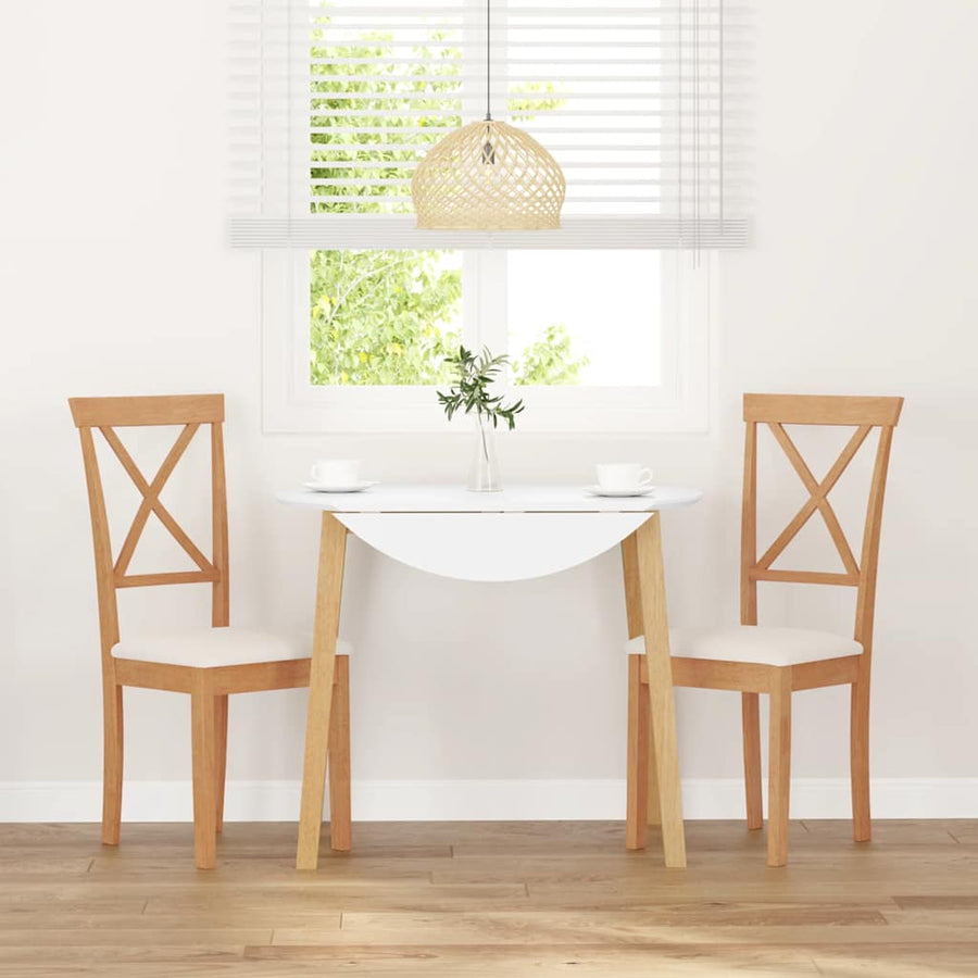 Eetkamerstoelen met kussens 2 st massief hout rubber