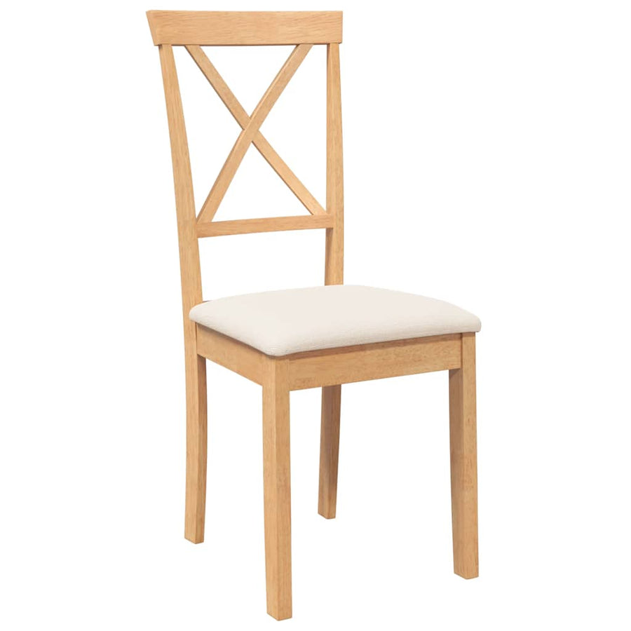 Eetkamerstoelen met kussens 2 st massief hout rubber